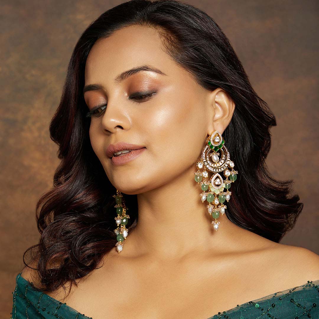 Classic Gold & Green Chandelier Earring - MRJBR23ER 64