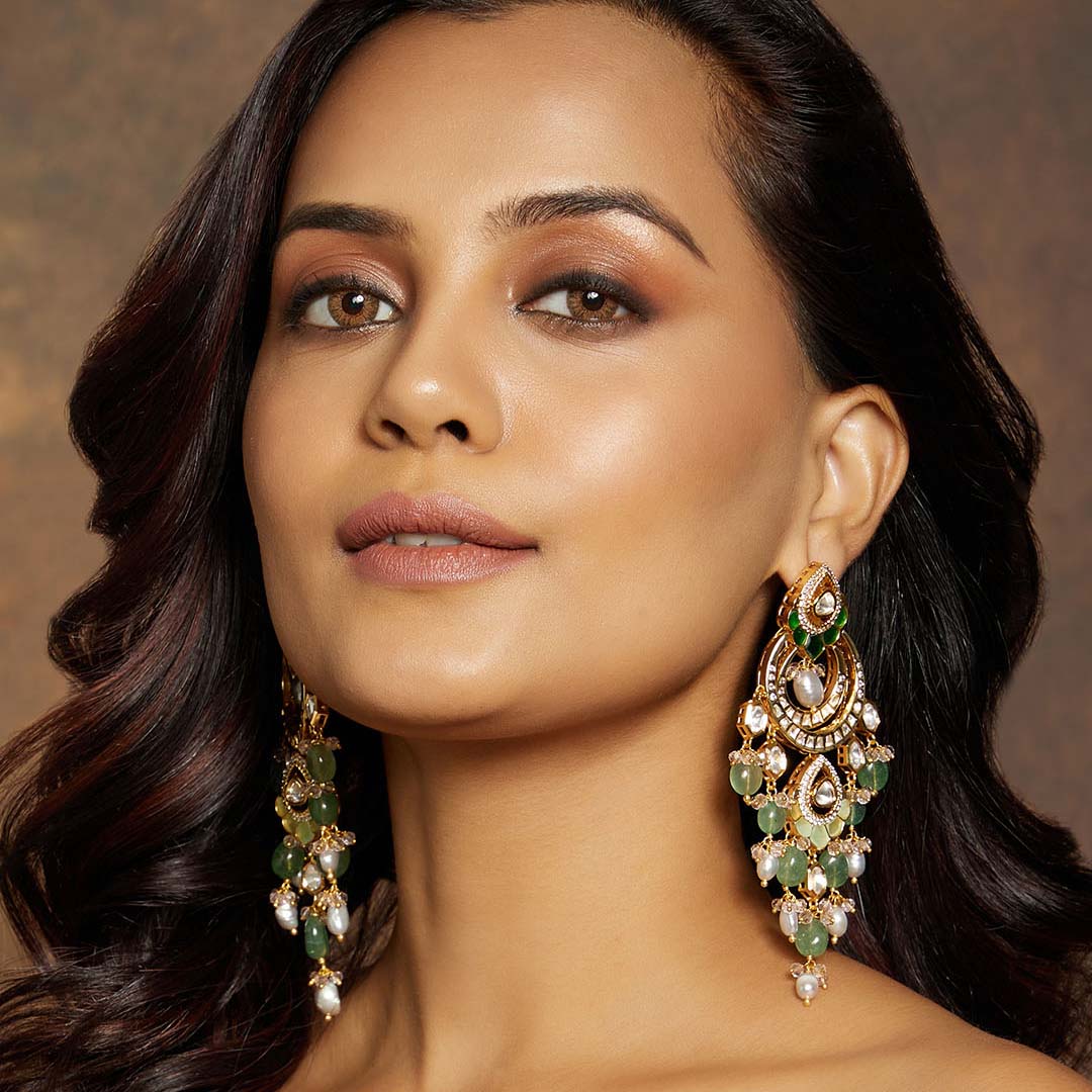 Classic Gold & Green Chandelier Earring - MRJBR23ER 64