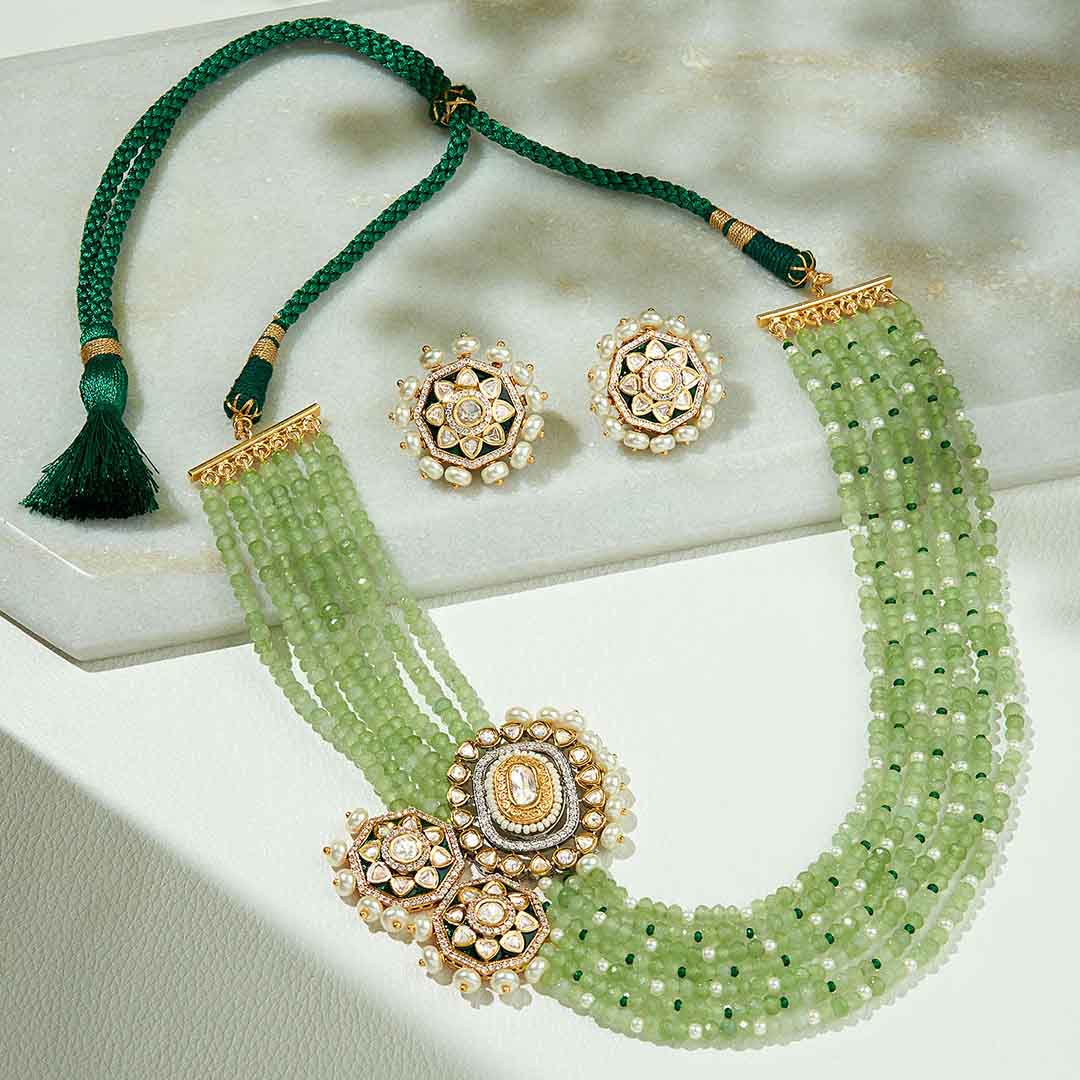 Layered Green Necklace Set - MRJBR23NS 35