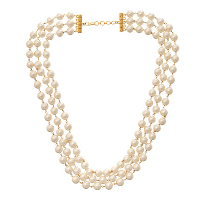 Triple Layered Pearl Necklace - MS347B