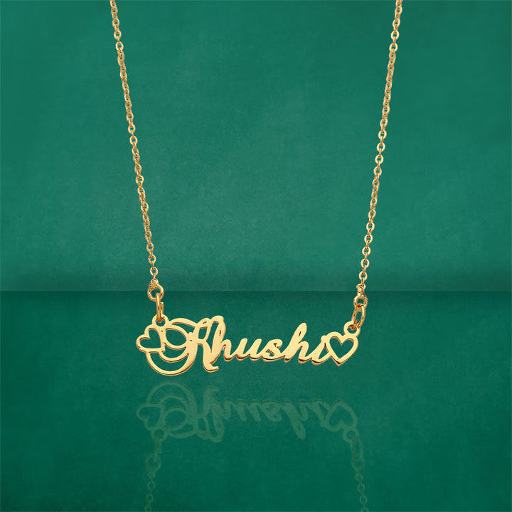 Khushi Name Pendant Gold Buy Delicate Heart Personalised Pendant