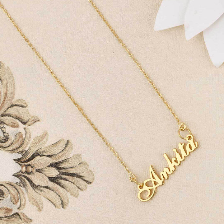 Chain Pendant Ankita Name Necklace DREAMRAX Ankita Cursive Gold