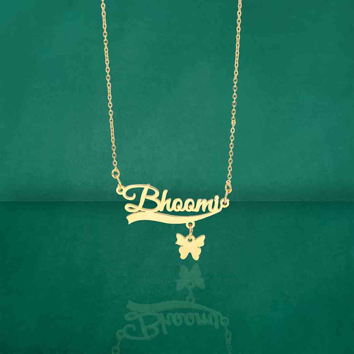 Buy Personalised Name Pendant with Butterfly S35921 – SIA Jewellery