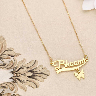 Personalised Name Pendant with Butterfly - S35921