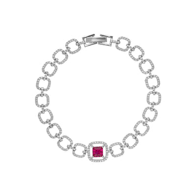 Sqaure Solitaire Diamond Bracelet - SIA400438