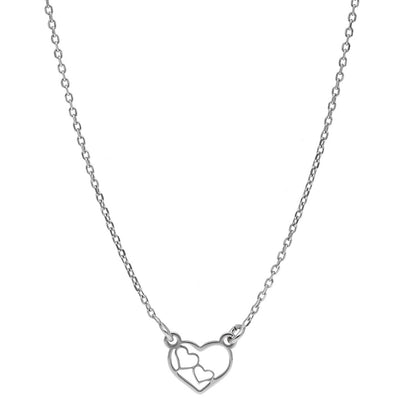 92.5 Silver Connection Of Hearts Pendant - SIA401188