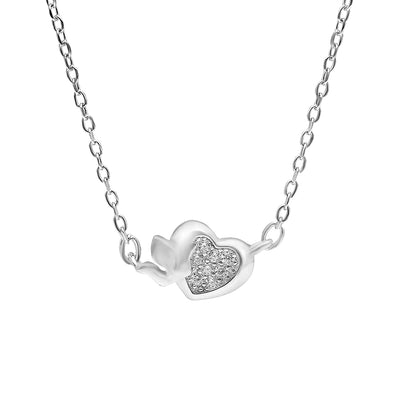 92.5 Silver Zircon Heart Pendant - SIA406587