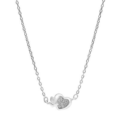 92.5 Silver Zircon Heart Pendant - SIA406587