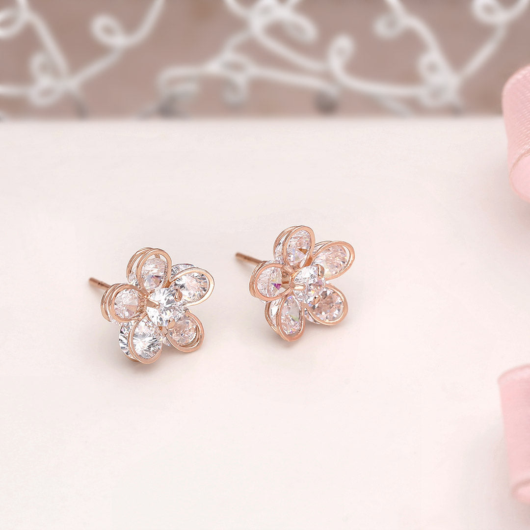 Blossoming Flower Stud Earrings - SIA412340