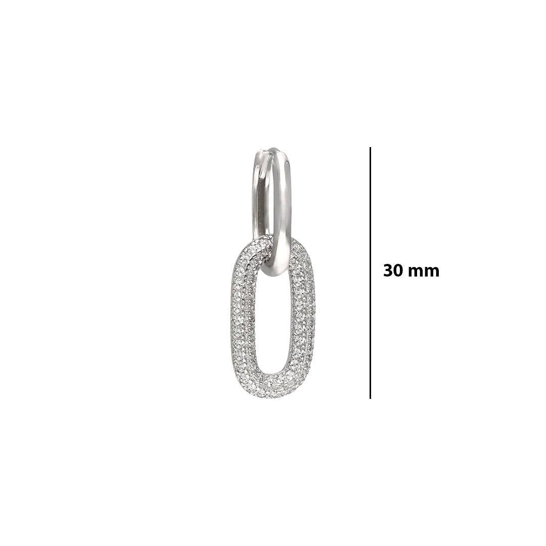 92.5 Silver Bold Drop Earrings - SIA412626