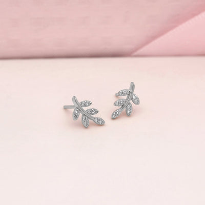 92.5 Silver Leaf Earrings - SIA412629
