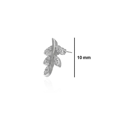 92.5 Silver Leaf Earrings - SIA412629