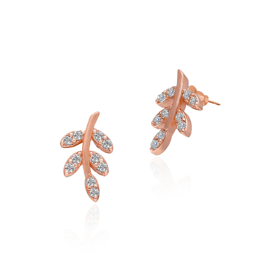 92.5 Silver Leaf Earrings - SIA412651