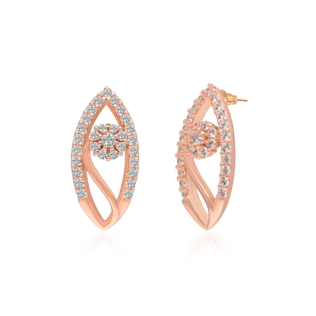 92.5 Sterling Silver Rose Gold Studs - SIA412662