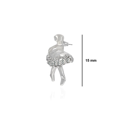 92.5 Sterling Silver Dancing Girl Earrings - SIA412669