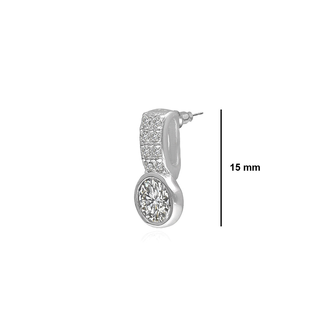 92.5 Silver Zircon Charming Stud Earrings - SIA412670