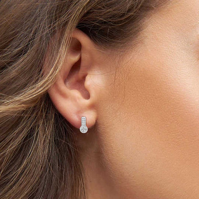 92.5 Silver Zircon Charming Stud Earrings - SIA412670