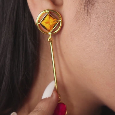 Pendulum Phulkari Earrings - BBZ121